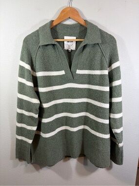 Aerie Striped Oversized fit Knit Sweater w/ Collar